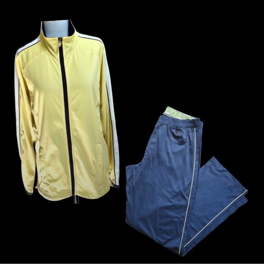 Oleg Cassini Sports Women’s Track Suit Yellow & Grey Size Large